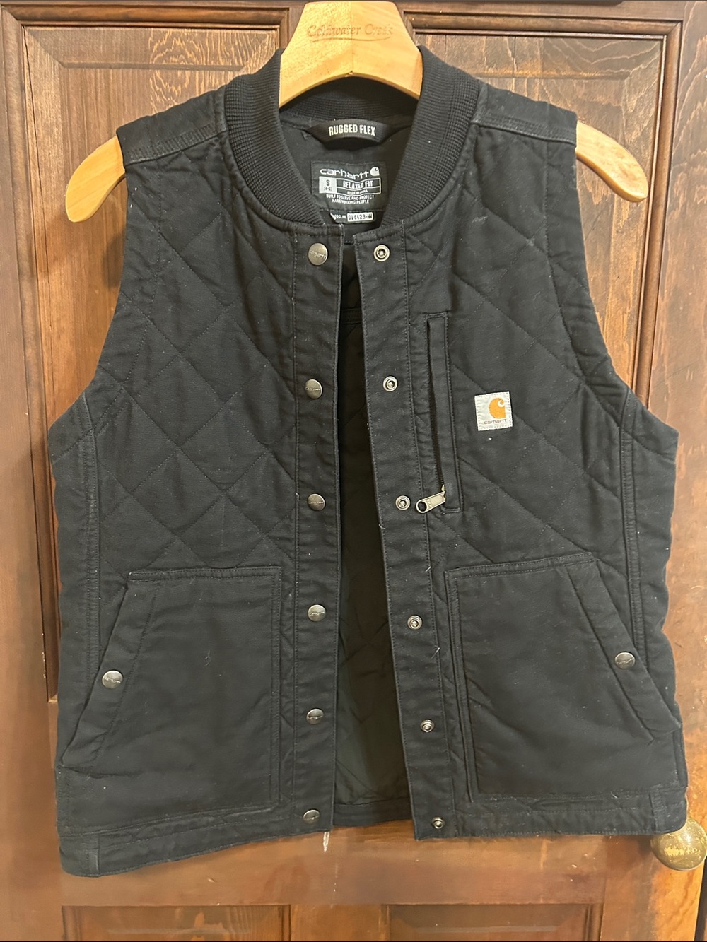 Carhartt woman’s Black Quilted Rugged Flex Work Vest size 4-6